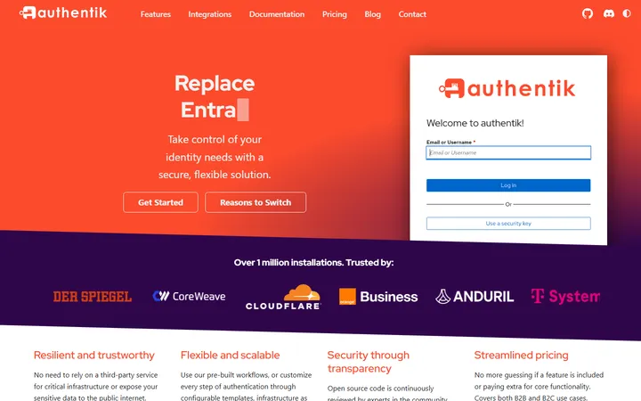 Authentik home page, captured Oct 15, 2026