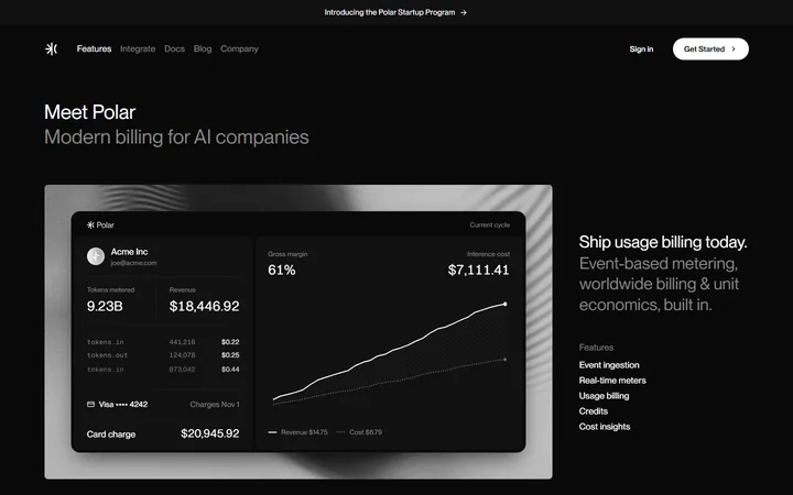 Polar home page, captured Oct 15, 2026