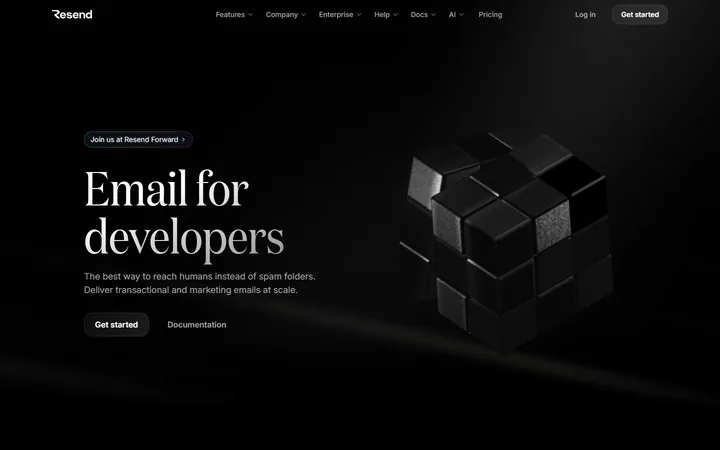 Resend home page, captured Oct 15, 2026